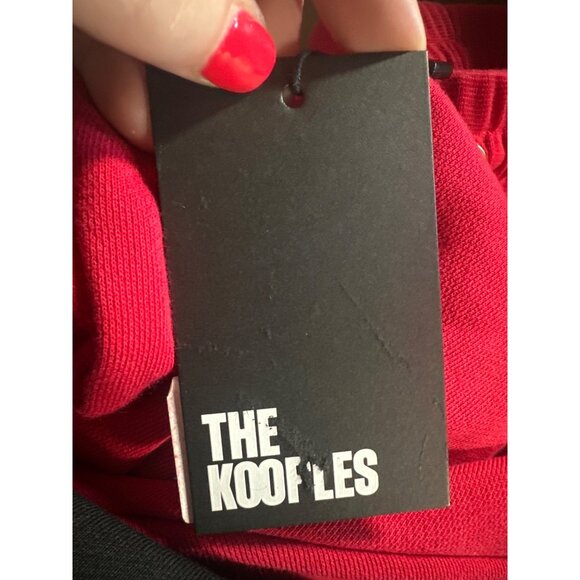 The Kooples Mens Red Drawstring Tracksuit Trousers Size S Cotton & Badge - Picture 5 of 10